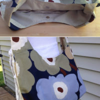 Blue unikko poppy marimekko fabric hobo slouch bag