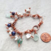 Copper Charm Dangle Pearl Aquamarine Apatite Bracelet