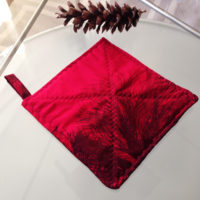 marimekko pot holder manty red pine fabric