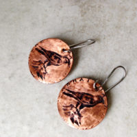 Falcon Earrings Hand Stamped Copper Coin