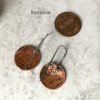 Coin Earring Hand Stamped Oak Seedling Motif