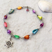 Anklet - Mother of Pearl with Ship's Wheel Charm