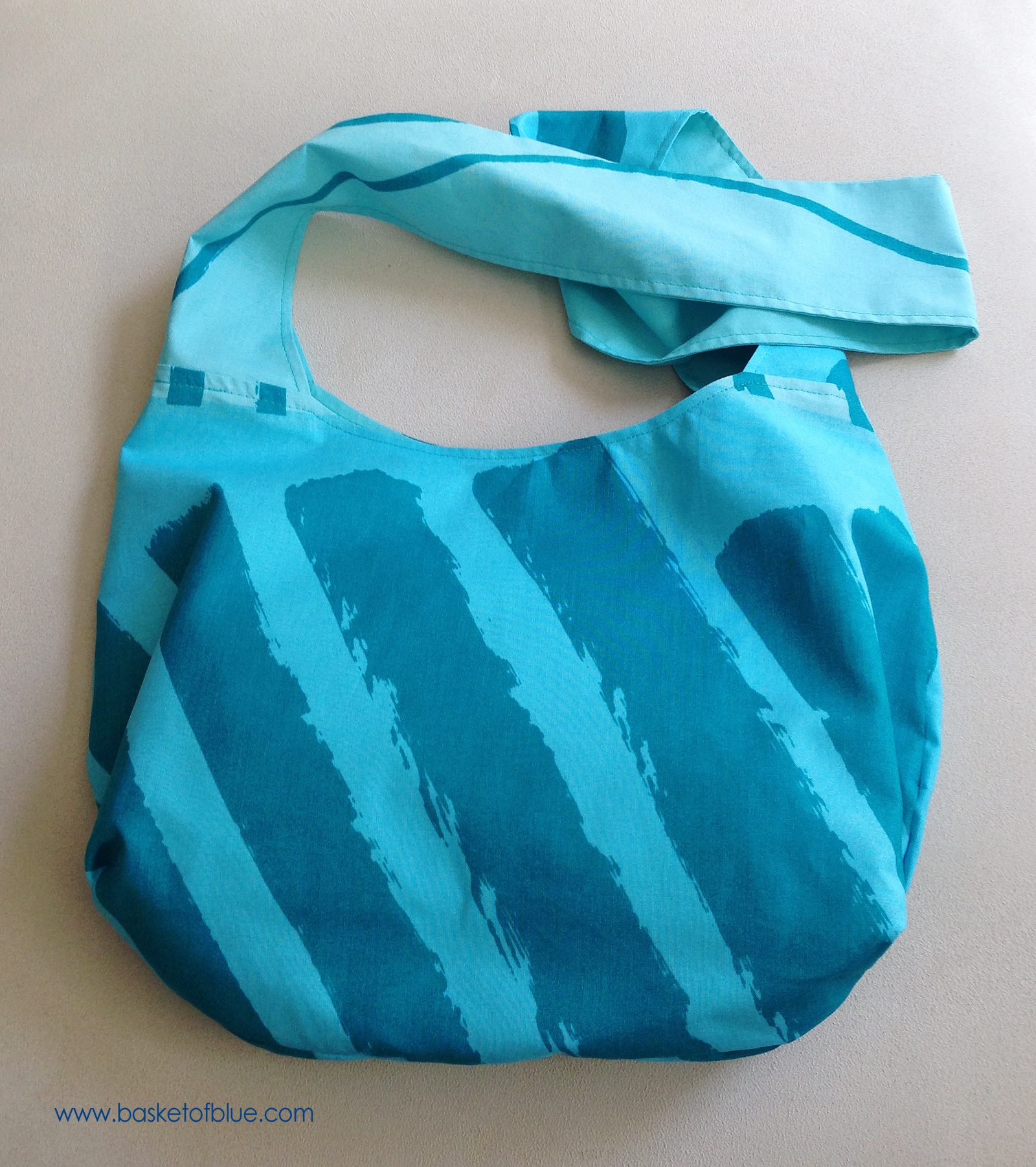 Marimekko Hobo Slouch Bag, Turquoise Blue &quot;Silkkikuikka&quot; cotton fabric shoulder purse - Basket ...