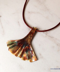 ginkgo leaf copper jewelry set - ginkgo leaf necklace
