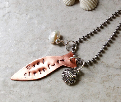Fish Charm Necklace Reel Girls Fish