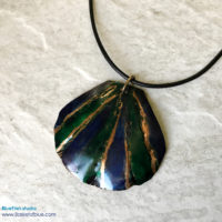 Blue Green Ink Dyed Shell Copper Necklace
