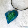 Enamel Heart Necklace - Dark Blue