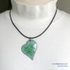 Enamel Heart Necklace - Light blue Crumble