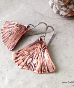 Copper Ginkgo Leaf Earrings