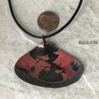 Rustic enameled copper shell necklace