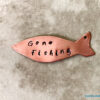 Fish Charm Gone fishing Quote Copper