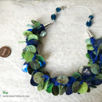 Blue Mussel Shell Chunky Necklace