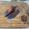 handmade copper enamel fish earrings