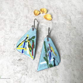 colorful enamel art earrings
