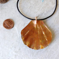 Rustic copper shell necklac