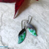 Small green leaf earrings
