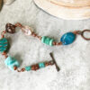 Turquoise bead copper bracelet