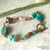 Turquoise bead copper bracelet