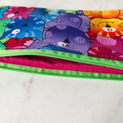 colorful cat faces zip pouch