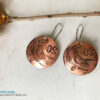 Copper Coin Bird on a Wire Earrings