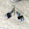 Blue Enamel Small Bead Dangle Earrings