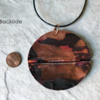 Mixed metal Large Round Artisan Copper Necklace