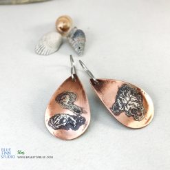 mixed metal rustic patina earrings