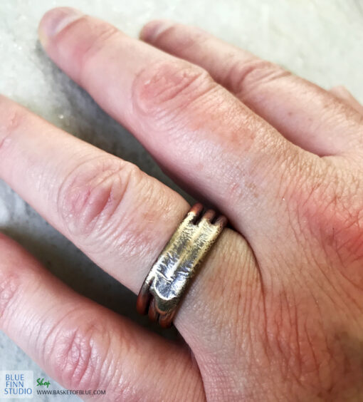 Men's Viking Style MIxed Metal Ring