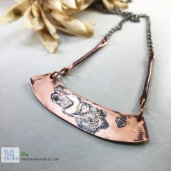 mixed metal bar necklace