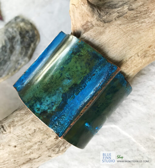 blue patina cuff bracelet