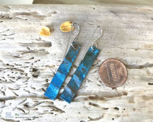 blue copper patina earrings