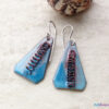 blue enamel triangle earrings