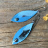 blue enamel fish earrings