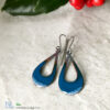 blue enamel open hoop earrings