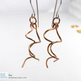 copper wire twist earrings