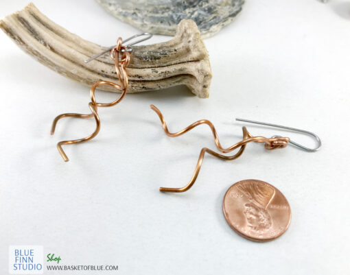 copper wire twist earrings