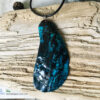 blue patina mussel shell necklace