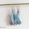 blue green double dangle enamel earrings