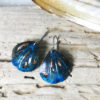 blue patina copper shell earrings