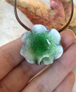 green enamel water pod pendant