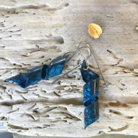 blue patina swirl earrings