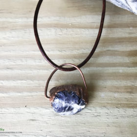 Iolite electroformed copper necklace