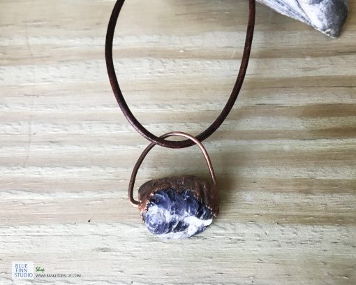 Iolite electroformed copper necklace