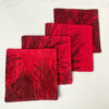 marimekko red coasters pine fabric