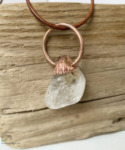 Citrine electroformed copper pendant