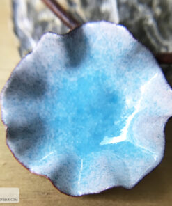 blue water pod necklace enameled copper