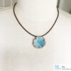 blue water pod necklace enameled copper