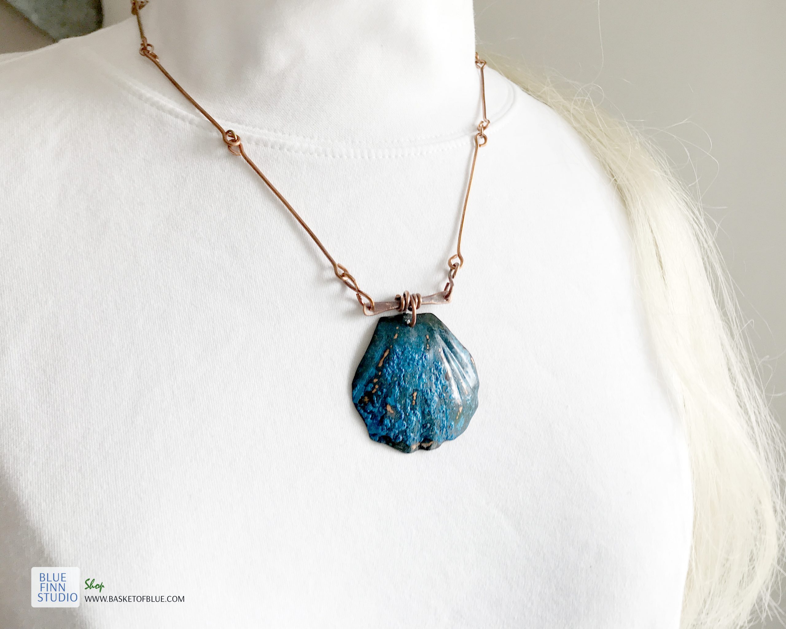 Blues of the Ocean Recycled Copper Necklace - Hand-Crafted Copper Jewelry