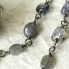 blue long gemstone bead necklace