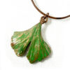 electroformed ginkgo leaf necklace copper ginko